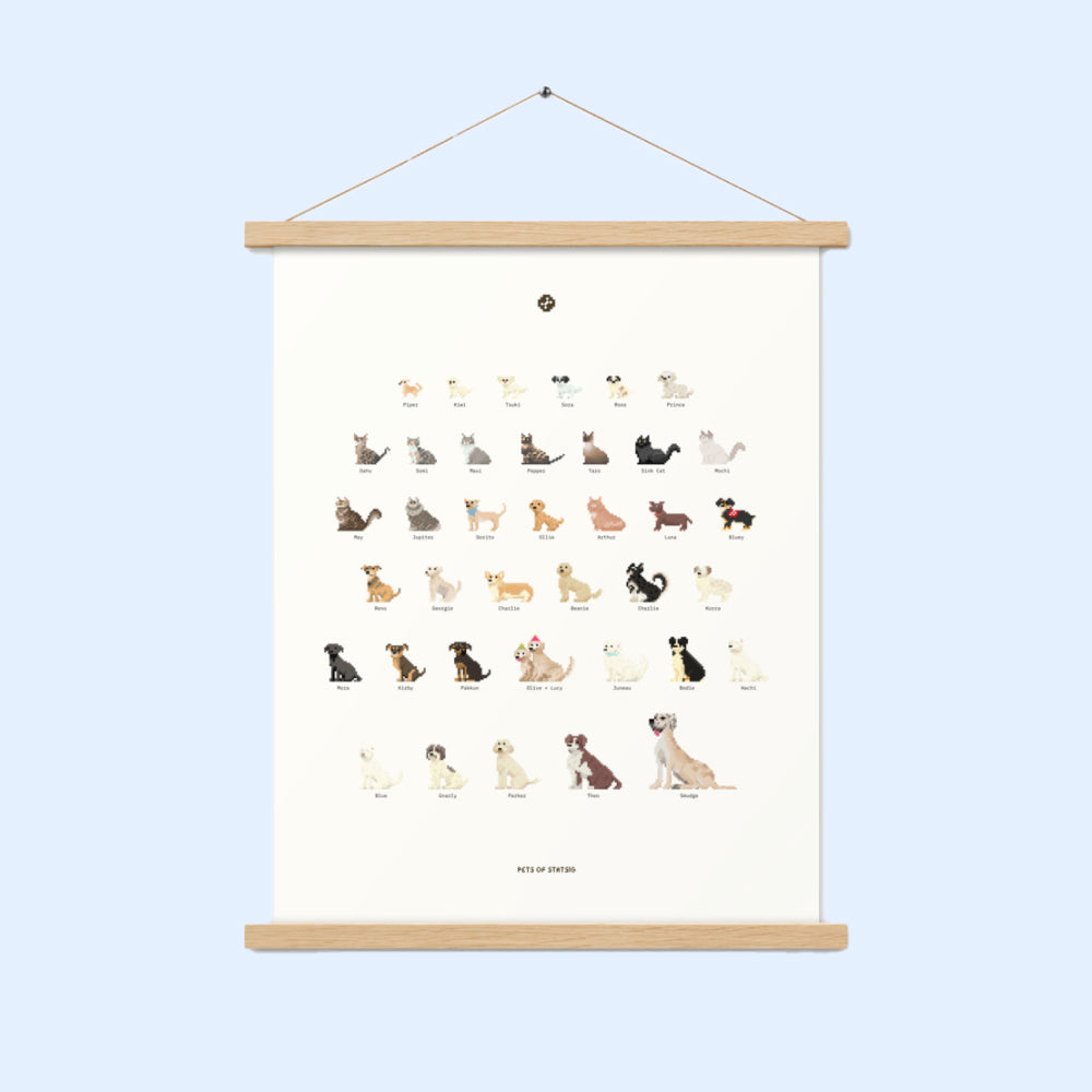 Pixel Pets Poster with Hanger