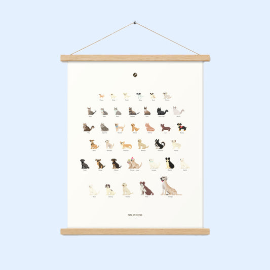 Pixel Pets Poster with Hanger